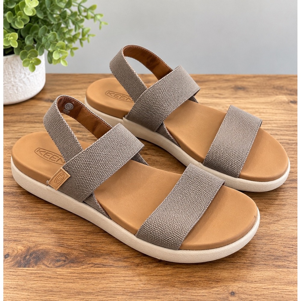 KEEN Elle Backstrap Sandals Taupe Silver Birch Womens 11 Stretch New No Tags